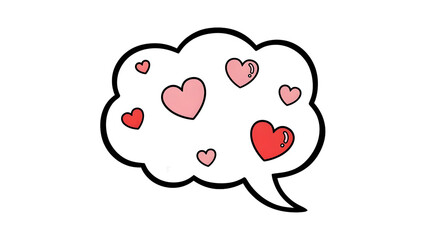 Love speech bubble illustration isolated on transparent background