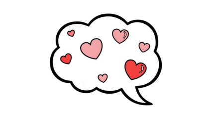 Love speech bubble illustration isolated on transparent background