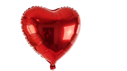 Red heart balloon isolated on transparent background