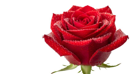 Red rose flower isolated on transparent background