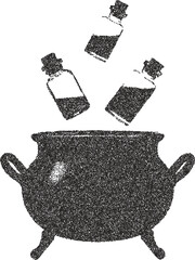 Witch y2k retro stipple art wizard brutalist halftone vector png transparent, magic 2000s photocopy effect tattoo aesthetic