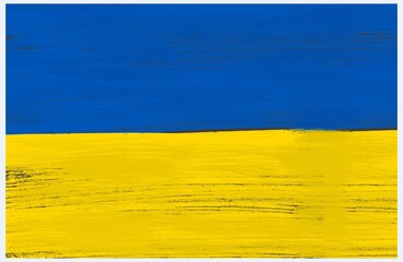 Obraz premium ukrainian flag with paint strokes