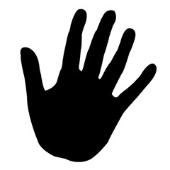 Obraz premium Black Hand Gesture Icon Silhouette PNG isolated on transparent background
