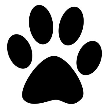 cat paw print Silhouette PNG isolated on transparent background