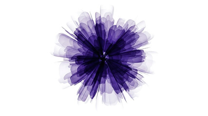 Obraz premium Abstract Purple Flower Shape with Translucent Petals on White