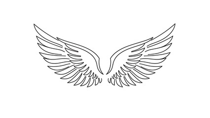 Fototapeta premium Beautiful angelic wings illustration on white background