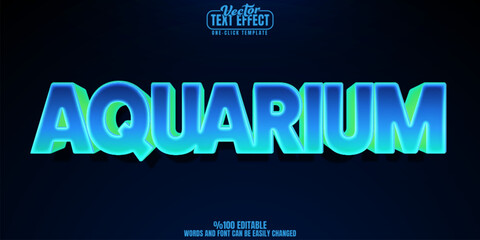 Aquarium editable text effect, customizable sea and water 3d font style