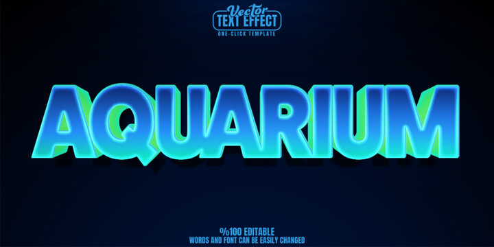 Aquarium editable text effect, customizable sea and water 3d font style