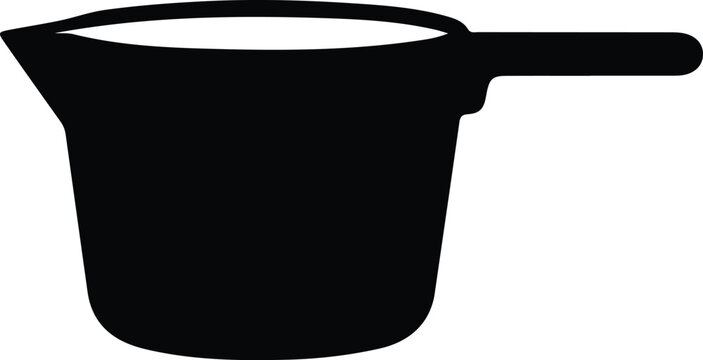 Silhouette kitchen measuring cup utensil with handle and pouring spout Vector Illustration
