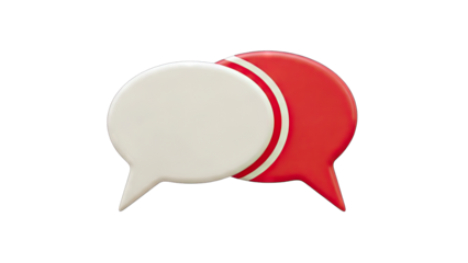 3D Speech bubbles on transparent background