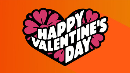 Happy Valentine's Day Heart and Flower Design