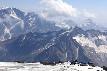 Scenic Aerial View Mount Elbrus