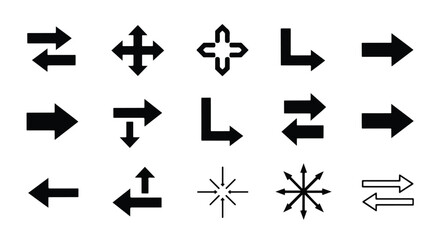 Navigation and direction icon set - Solid icons vector collection - Vector icon set - Line and glyph solid icon set - Icon vector - Flat Design Icon