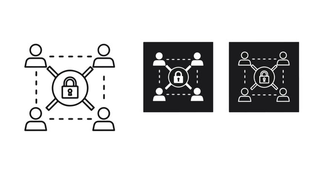 Secure network icon set - Solid icons vector collection - Vector icon set - Line and glyph solid icon set - Icon vector - Flat Design Icon