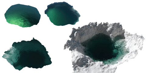 Serene Waters: The image showcases a collection of serene lake reflecting its tranquil surface