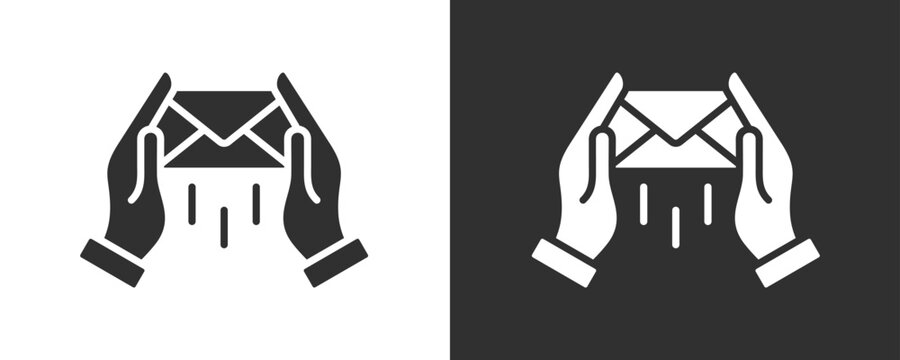 Mail Icon Set Vector Collection Isolated In Black And White