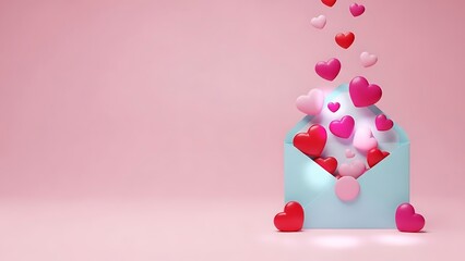 Love letters overflowing with hearts