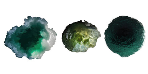 Abstract Microscopic Spheres: An abstract depiction of three vibrantly colored spheres, each with its own unique texture and hue, against a seamless background. Evoking intrigue and a sense of wonder.