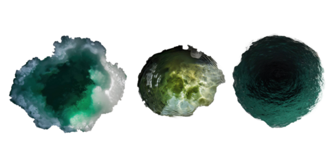 Abstract Microscopic Spheres: An abstract depiction of three vibrantly colored spheres, each with its own unique texture and hue, against a seamless background. Evoking intrigue and a sense of wonder.