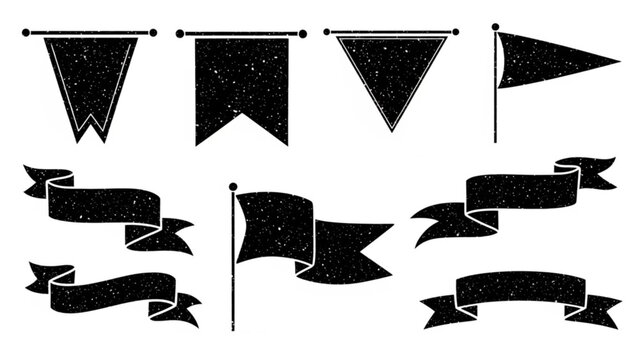 Vintage Pennant Flag Banner Collection Vector