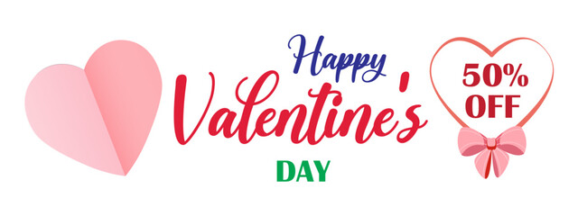 Valentines day discount banner vector illustration. Valentines Day Sale Banner. perfect for prints, flyers, banners, promotions, special offers and more.