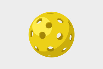 Fototapeta premium Yellow Pickleball Illustration on a White Background
