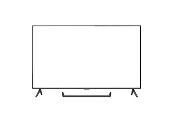 Modern flat screen television isolated on transparent background