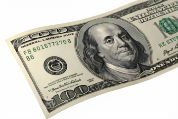 Stack of one hundred dollar bills US currency cash money