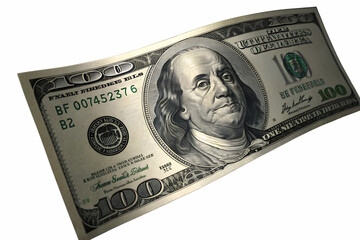 Stack of 100 dollar bills representing money and finance