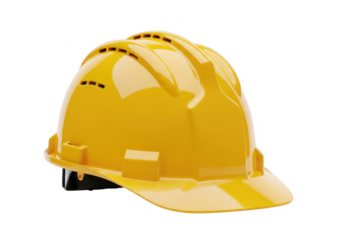 Yellow hard hat isolated on transparent background