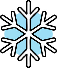 Simple Snowflake Icon with Soft Blue Circular Glow, Minimalist Winter Weather Symbol Vector Illustration
