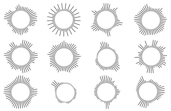 波形・サウンド・音・オーディオ・音波・振動などアイコンセット　黒線　Waveform, sound, audio, sound waves, vibration, and other icon set Black line