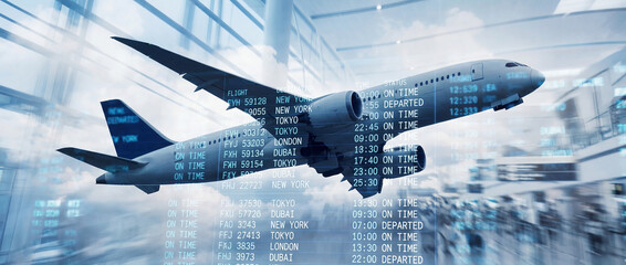 Dual Exposure Airplane and Flight Information Screen Aviation Concept