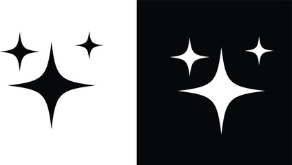 Modern sparkle star illustrations with abstract glow styling and crisp vector edges, created for visual emphasis, interface highlights, magical themes, and stylish design compositions.