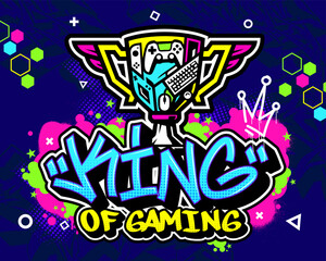 Game Graffiti background vector illustration,. Colorful and fun gaming design.