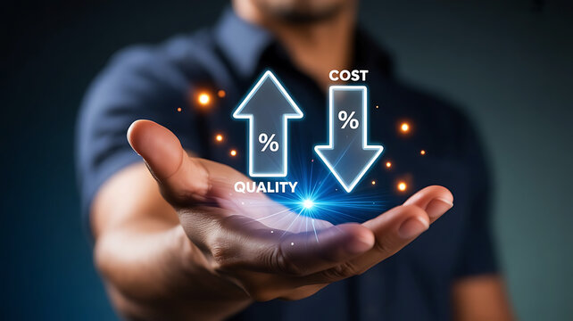 Business Cost Reduction Quality Improvement Strategy Performance Concept