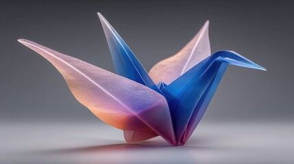 folded paper origami bird symbolizing peace, creativit handmade art, ideal for education posters, branding, or minimalist decorations emphasizing imagination and cultural craft appreciation elements.