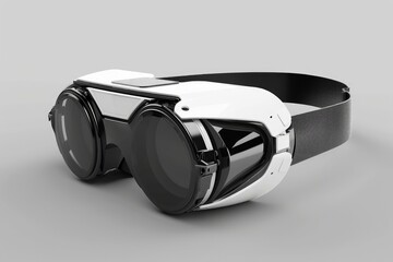 Stylish vr goggles featuring a sleek white and black design, hinting at immersive digital experiences