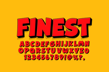 modern comical font and alphabet. Playful style font design, colorful childish alphabet, letters and numbers 