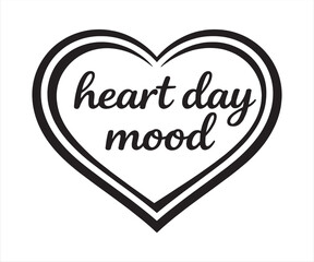 Heart Day Mood Heart Shape Typography Line Art Illustration