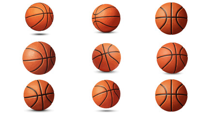 Set Basketbal isolated on transparent most popular basketball png isolated on transparent