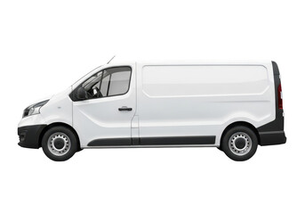 White panel van isolated on transparent background