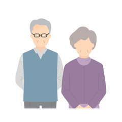 高齢者夫婦のイラストベクター素材