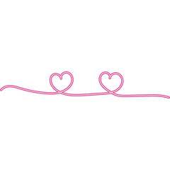 Continuous Line Heart Neon