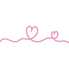 Continuous Line Heart Neon