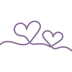 Continuous Line Heart Neon