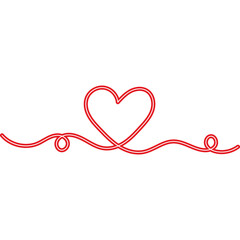 Continuous Line Heart Neon