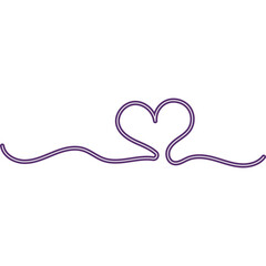 Continuous Line Heart Neon