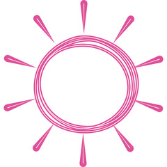 Doodle Kids Drawing Neon Sun