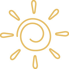 Doodle Kids Drawing Neon Sun